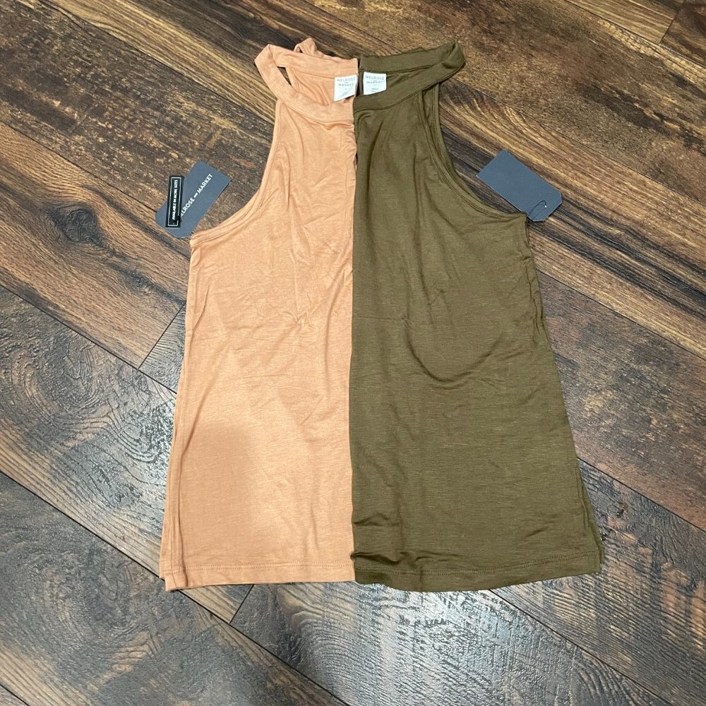 Melrose and Market Women’s Tank Tops - Peach and Olive - Picture 4 of 6